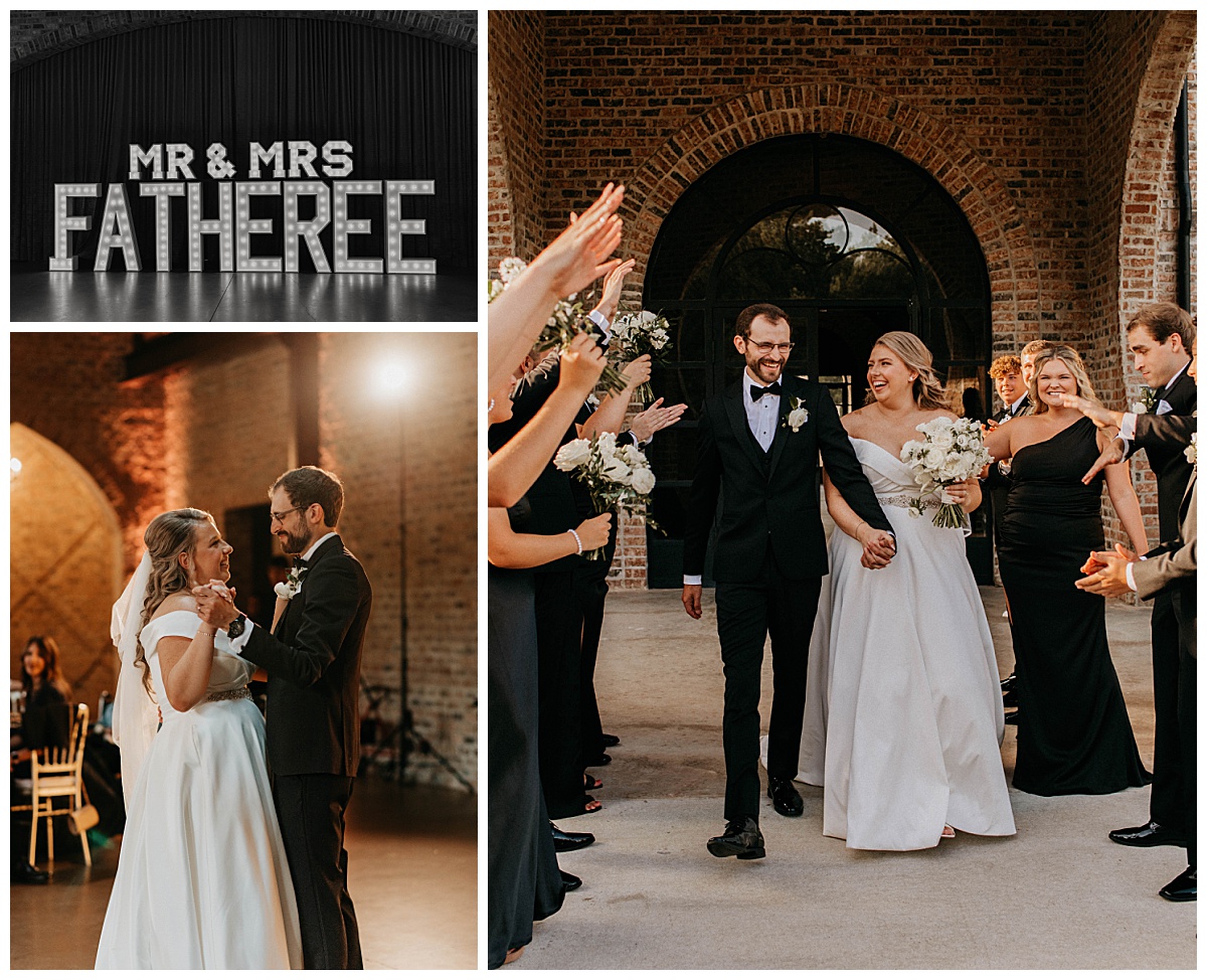 newlyweds have first dance at Iron Manor reception