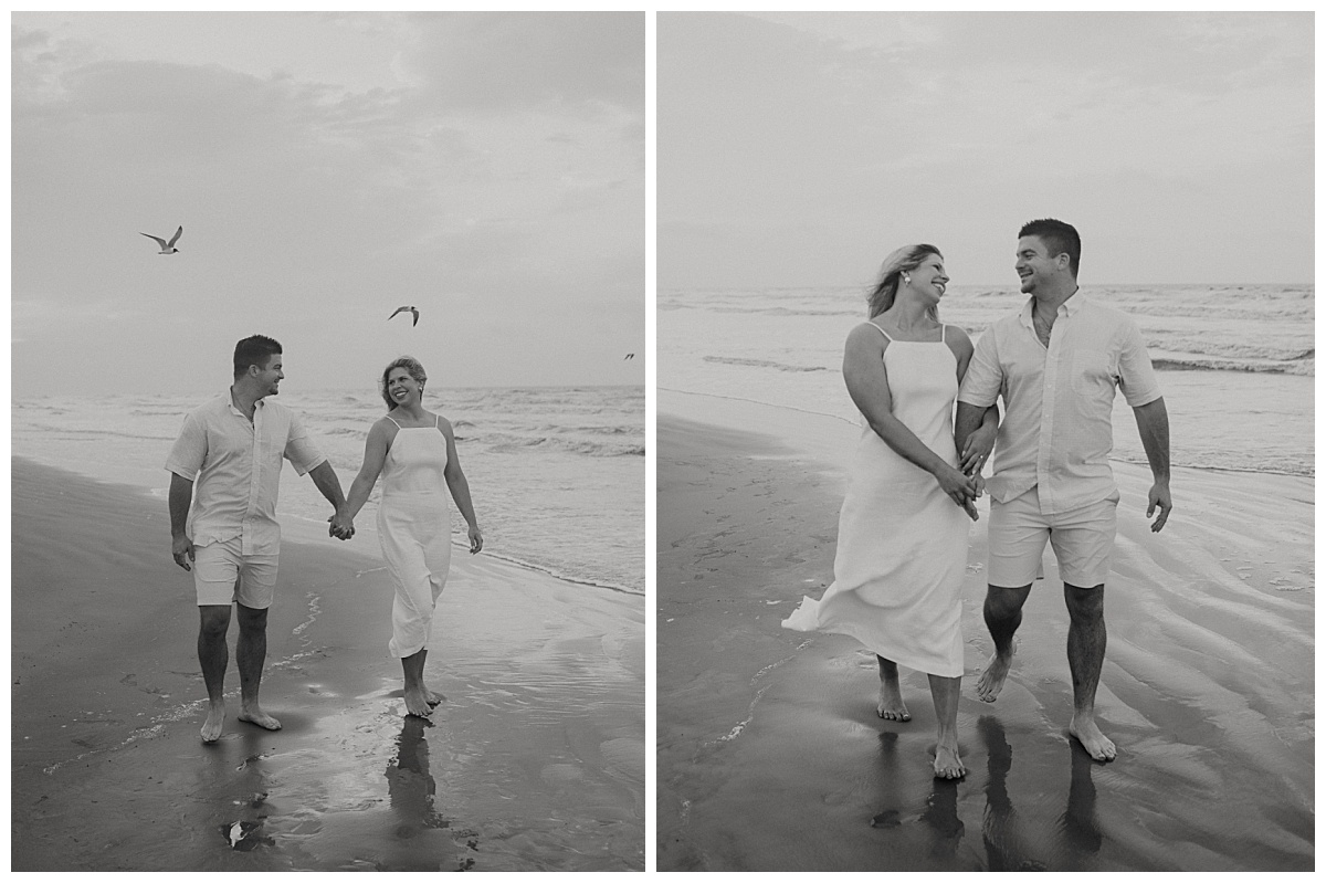 groom to be walks hand in hand with bride to be by Stephanie J. Zamora Photography