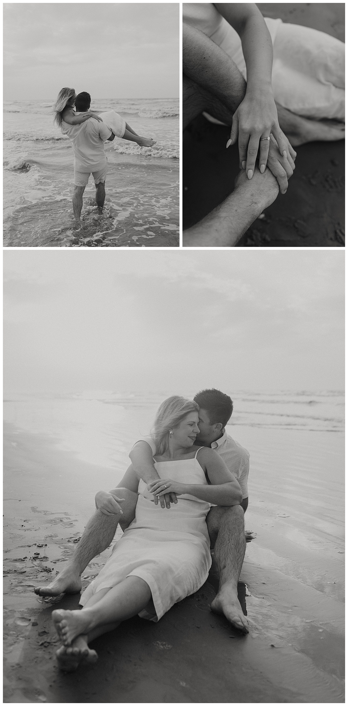 engagement ring shown off as couple holds hands by Stephanie J. Zamora Photography