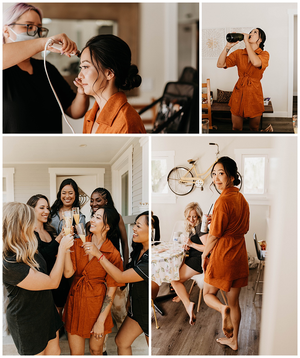 bride gets ready with bridesmaids by Texas wedding photographer