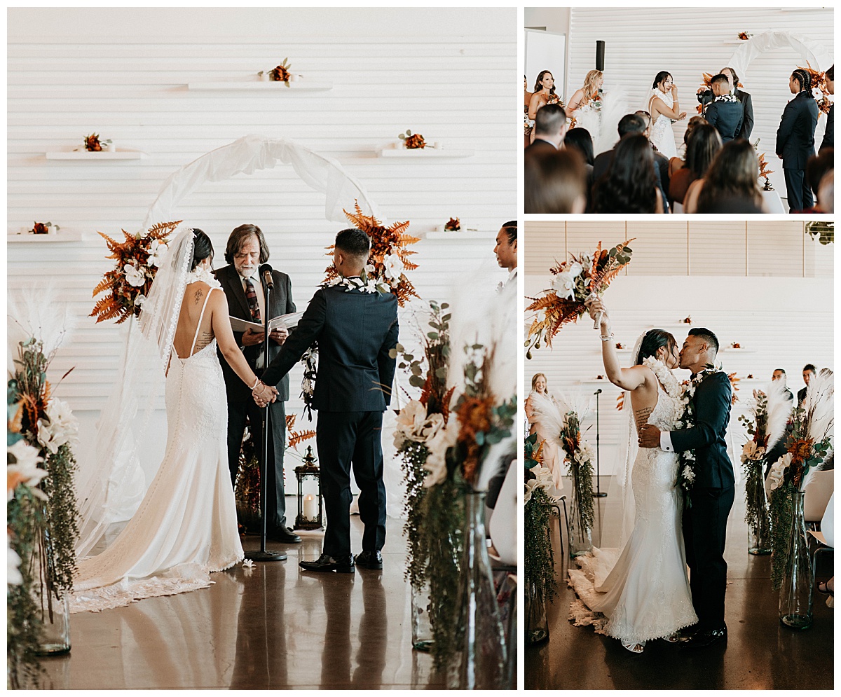 couple exchanges vows and kisses by Stephanie J Zamora Photography