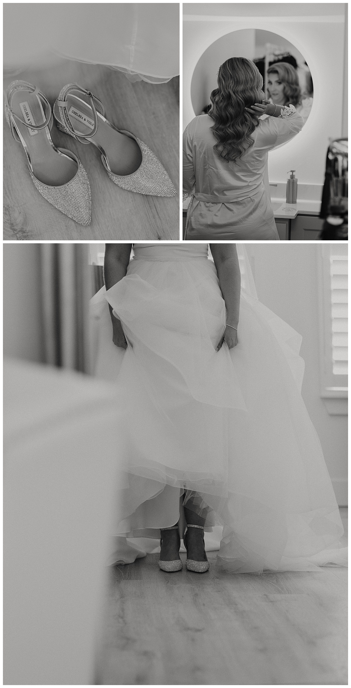 bride puts final touches on hair by Stephanie J Zamora Photography