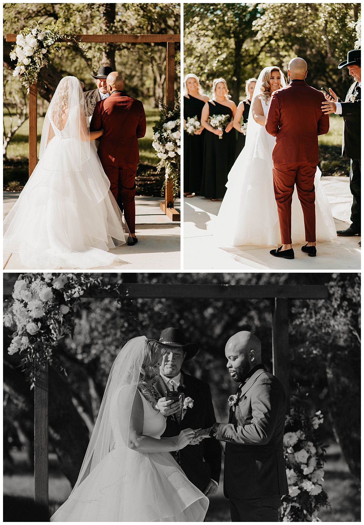 couple exchanges vows at altar by Stephanie J Zamora Photography