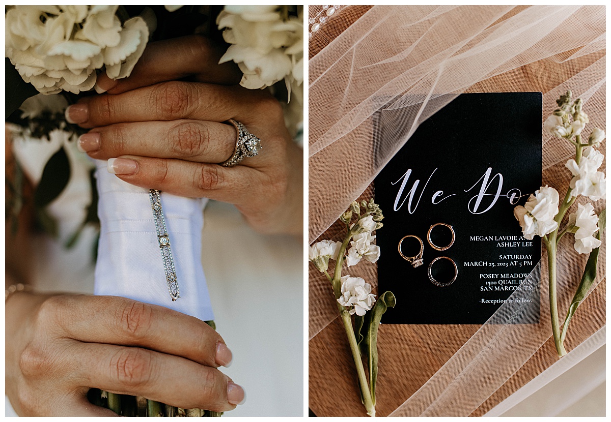 stationery and ring details by Texas Wedding Photographer