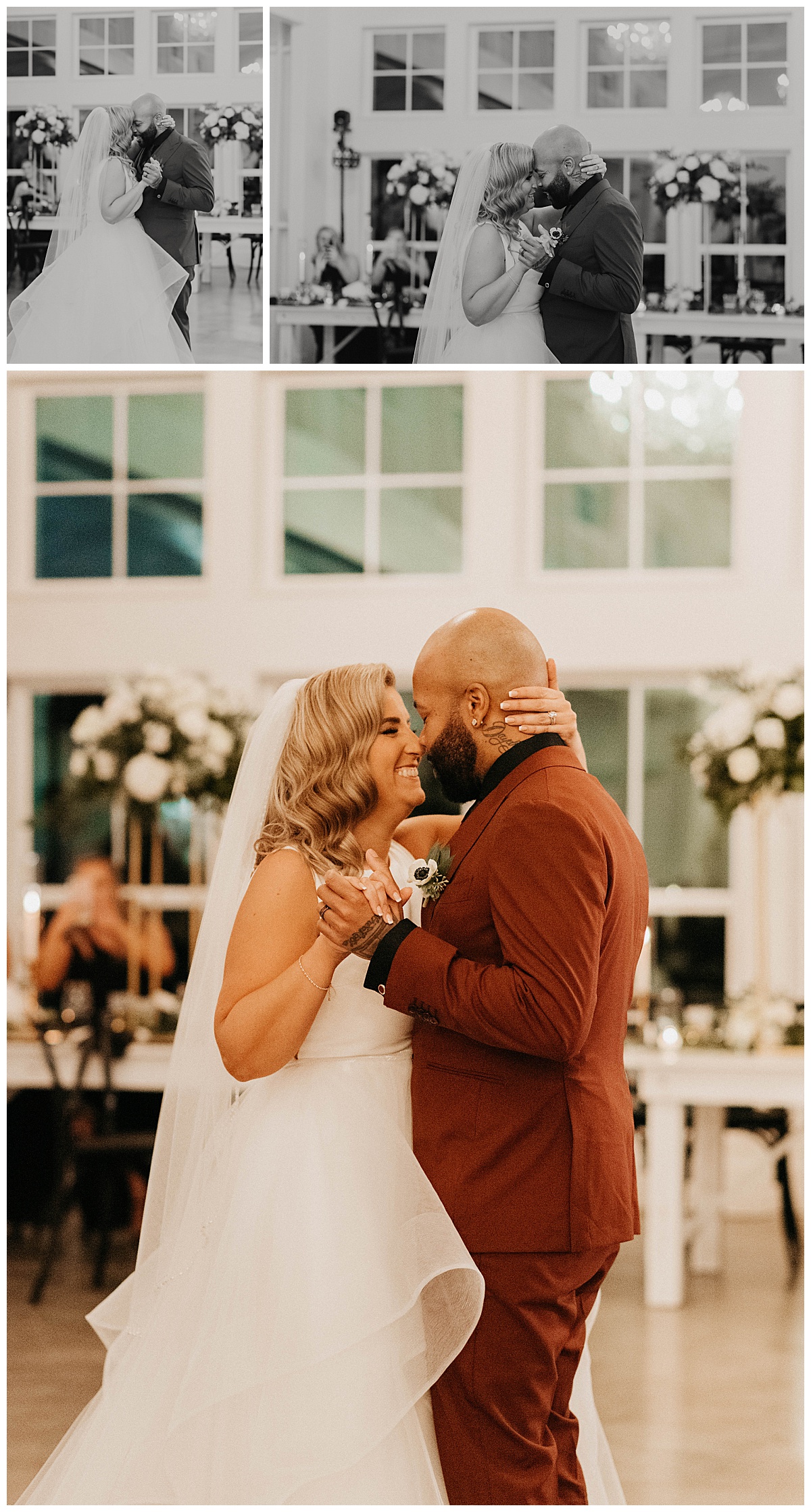 newlyweds share first dance as married couple by Texas Wedding Photographer