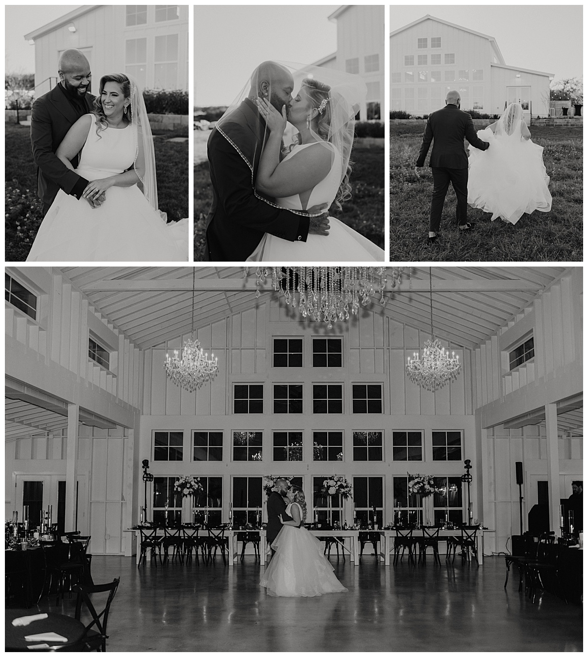 bride and groom kiss under veil during Posey Meadows ceremony