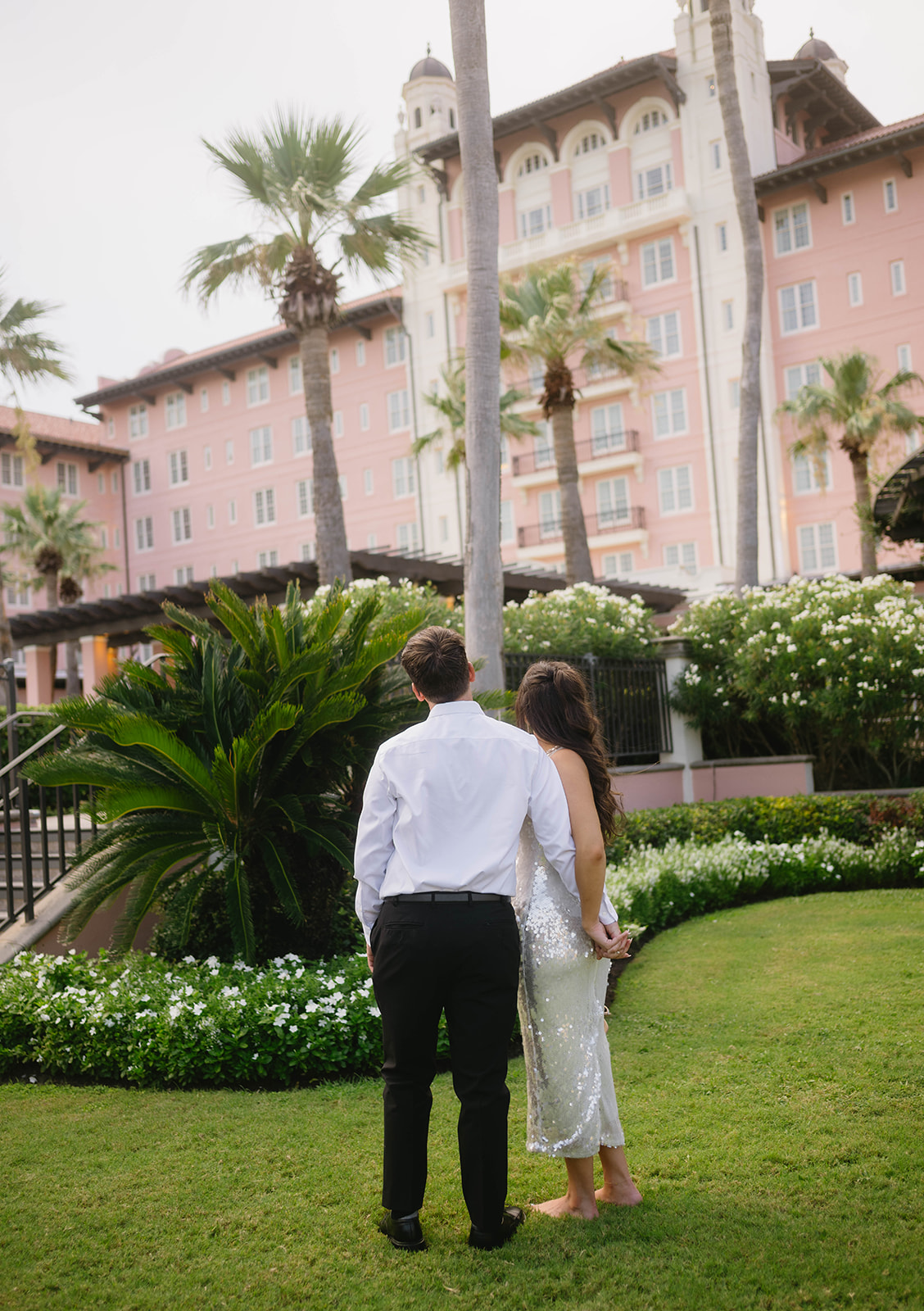 Galveston engagement session at the Grand Galvez Hotel
